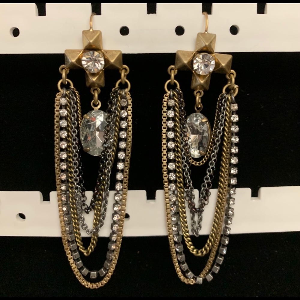 Antique Gothic Statement Earrings - image 1